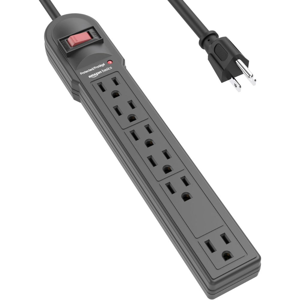 Amazon Basics Rectangular 6-Outlet 6-Foot Surge Protector Power Strip  from Columbia Safety